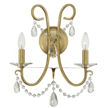 Othello Two Light Wall Sconce in Vibrant Gold by Crystorama