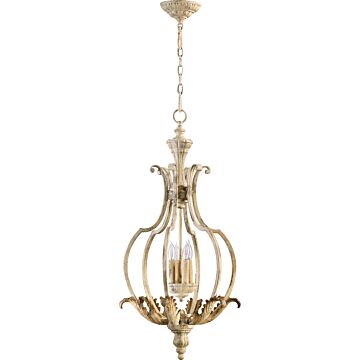 Florence Four Light Entry Pendant in Persian White by Quorum International