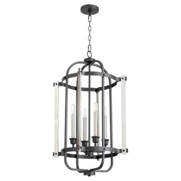6864 Entries Four Light Entry Pendant in Noir by Quorum