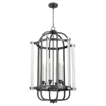 6864 Entries Six Light Entry Pendant in Noir by Quorum