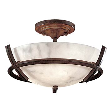 Calavera Three Light Semi Flush Mount in Nutmeg by MinkaLavery