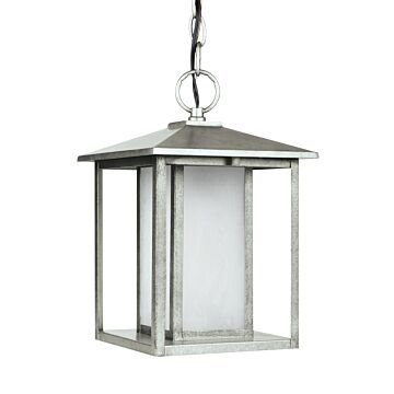Sea Gull Hunnington Outdoor LED Pendant Lantern in Weathered Pewter
