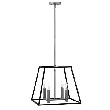 Fulton 4-Light LED Pendant in Aged Zinc