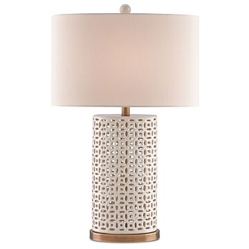 Currey & Company 29 Inch Bellemeade Table Lamp in Ivory and Antique Brass