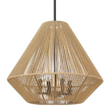 Valentina Four Light Pendant in Matte Black by Golden