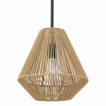 Valentina One Light Pendant in Matte Black by Golden