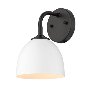 Zoey BLK One Light Wall Sconce in Matte Black by Golden