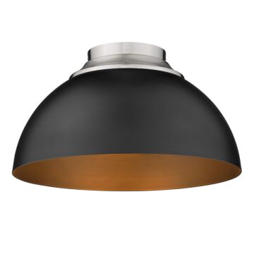 Zoey PW Three Light Flush Mount in Pewter by Golden