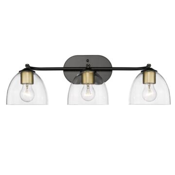 Roxie Three Light Semi Flush Mount in Matte Black by Golden