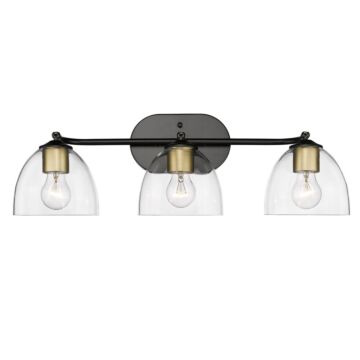 Roxie Three Light Bath Vanity in Matte Black by Golden