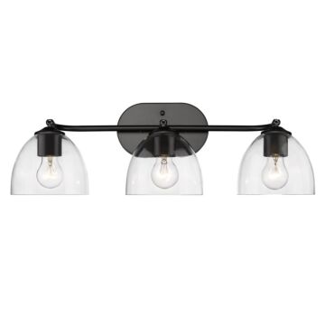 Roxie Three Light Bath Vanity in Matte Black by Golden