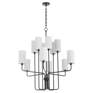 Charlotte 12 Light Chandelier in Matte Black by Quorum International