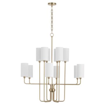 Charlotte 12 Light Chandelier in Aged Brass by Quorum International
