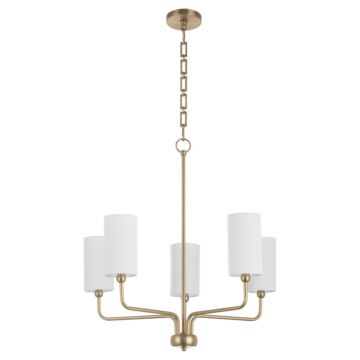 Charlotte Five Light Chandelier in Aged Brass by Quorum International