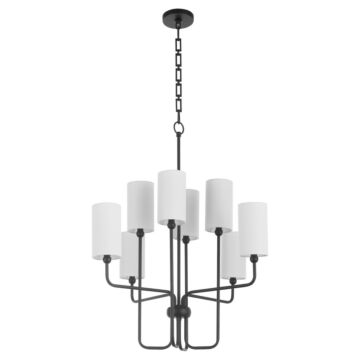 Charlotte Eight Light Chandelier in Matte Black by Quorum International