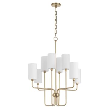 Charlotte Eight Light Chandelier in Aged Brass by Quorum International