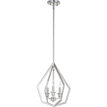 Quorum Knox 3 Light 14 Inch Pendant Light in Satin Nickel