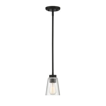 Calhoun One Light MiniPendant in Matte Black by Savoy House