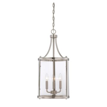Penrose Three Light Foyer Pendant in Satin Nickel by Savoy House