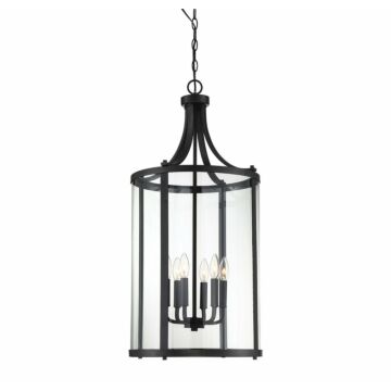 Penrose Six Light Foyer Lantern in Black by Savoy House