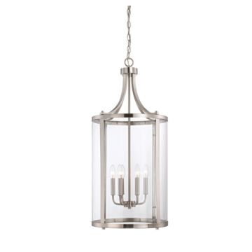 Penrose Six Light Foyer Lantern in Satin Nickel by Savoy House