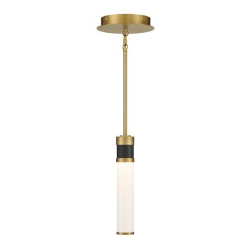 Savoy House Abel LED Mini Pendant in Matte Black with Warm Brass Accents