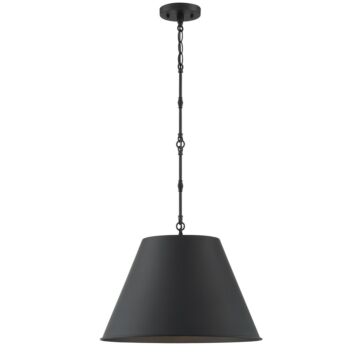 Alden One Light Pendant in Matte Black by Savoy House