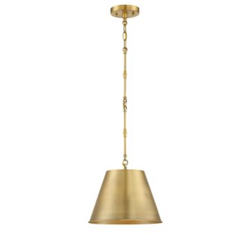 Alden One Light Pendant in Warm Brass by Savoy House