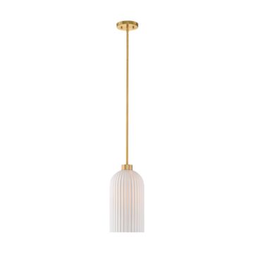 Isla Blanca One Light Pendant in Warm Brass by Savoy House