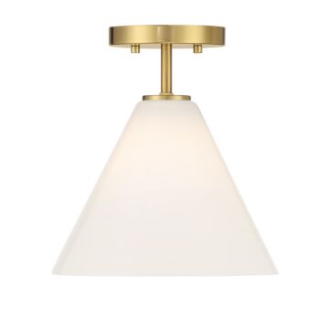 Blair 1-Light Mini-Pendant or Semi-Flush in Warm Brass