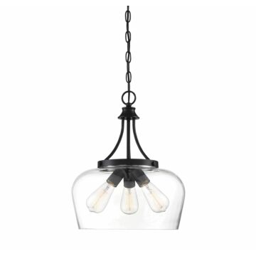 Octave Three Light Pendant in Black by Savoy House