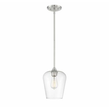 Octave One Light Mini Pendant in Satin Nickel by Savoy House