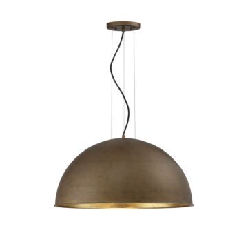 Savoy House Sommerton 3 Light Pendant in Rubbed Bronze with Gold Leaf