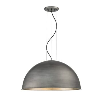 Savoy House Sommerton 3 Light Pendant in Rubbed Zinc with Silver Leaf