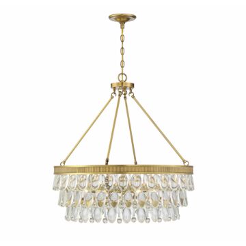 Savoy House Windham 6 Light Pendant in Warm Brass