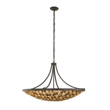 Ventura Eight Light Pendant in Matte Black and Gold by Savoy House