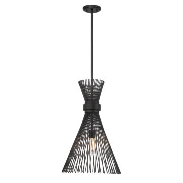 Longfellow One Light Pendant in Matte Black by Savoy House
