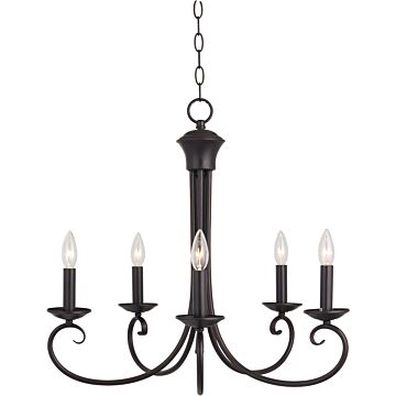 Loft Five Light Chandelier in Oil Rubbed Bronze by Maxim