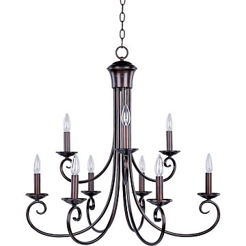 Loft Nine Light Chandelier in Oil Rubbed Bronze by Maxim
