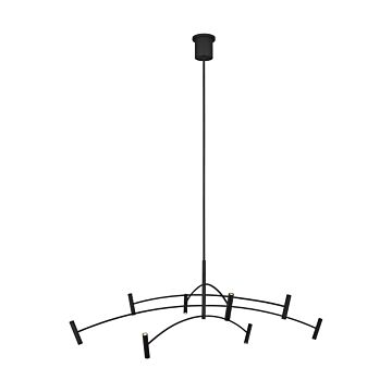 Aerial LED Chandelier in Matte Black by Visual Comfort Modern