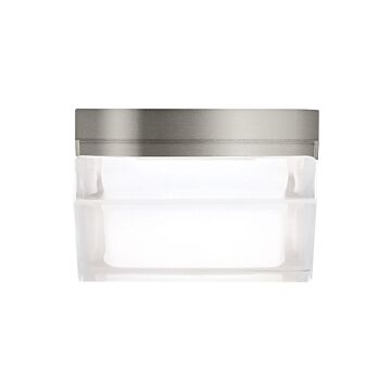 Boxie LED Flush Mount in Satin Nickel by Visual Comfort Modern