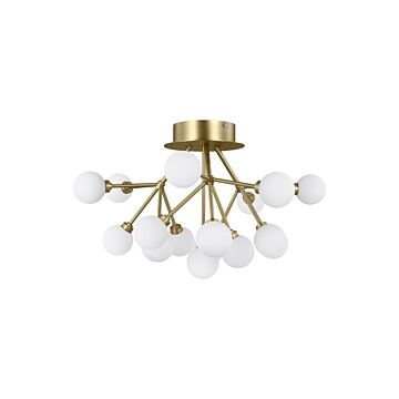Mara LED Flush Mount in Aged Brass by Visual Comfort Modern