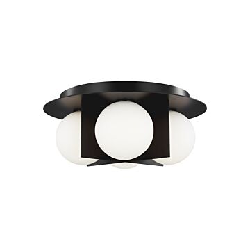 Orbel LED Flush Mount in Matte Black by Visual Comfort Modern