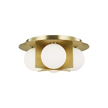 Orbel LED Flush Mount in Aged Brass by Visual Comfort Modern