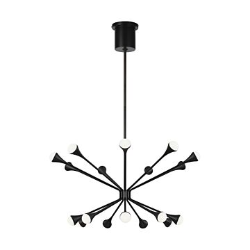 Lody LED Chandelier in Matte Black by Visual Comfort Modern