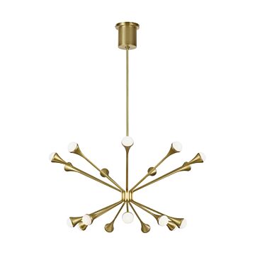 Lody LED Chandelier in Aged Brass by Visual Comfort Modern