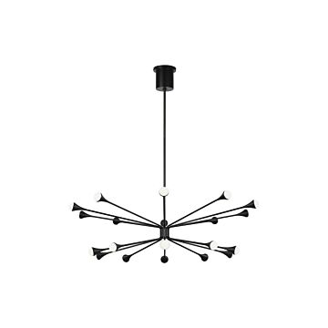 Lody LED Chandelier in Matte Black by Visual Comfort Modern