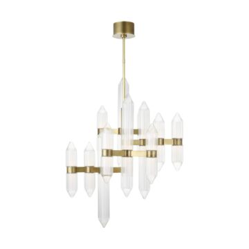 Langston LED Chandelier in Plated Brass by Visual Comfort Modern