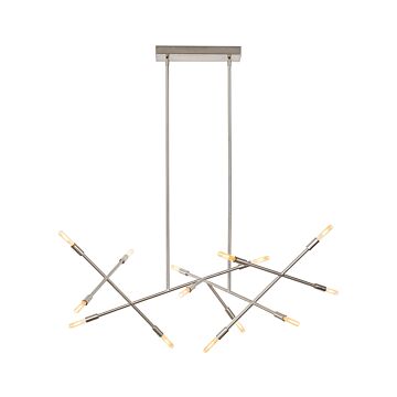 Line Wave 14 Light Chandelier in Satin Nickel by Visual Comfort Modern
