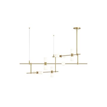 ModernRail LED Chandelier in Aged Brass by Visual Comfort Modern
